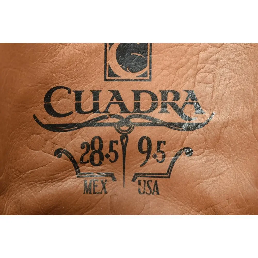 Cuadra Men's Viena Black Laser Woven Zipper Cowhide Leather CU559 US Size 9.5 EE